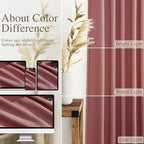 Canyon Rose Linen Curtains 90 Inch Long 2 Panels Set - Image 3