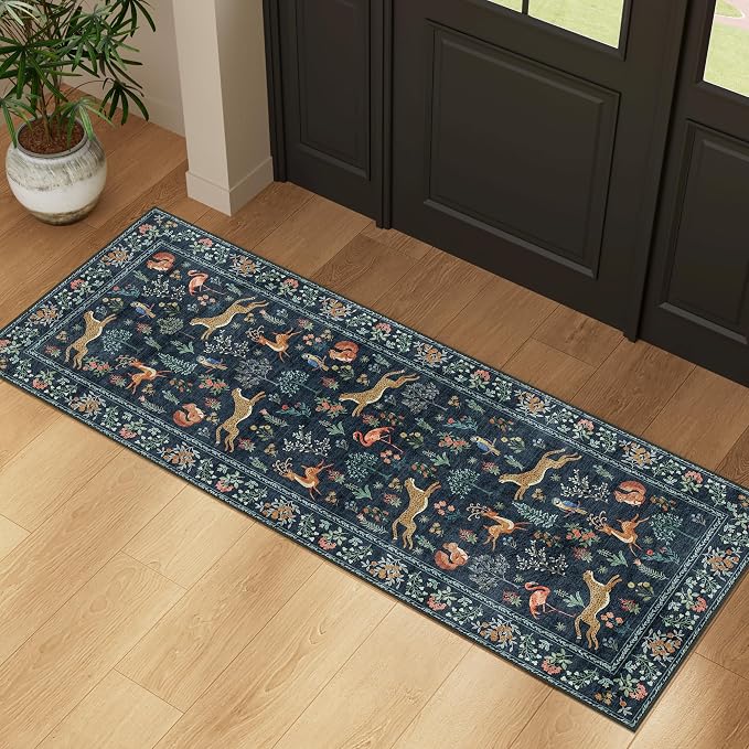 DUKINO 2x5 Rug for Hallway, Washable Animal Runner Rug Non Slip, Stain Resistant - Image 3