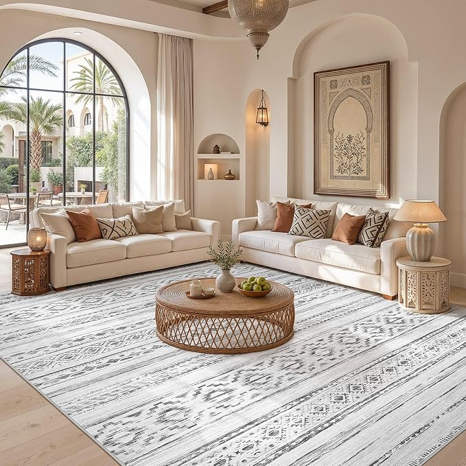 cotiled Boho 8x10 Area Rugs for Living Room: Large Moroccan Washable Rug | - Image 5