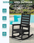 SERWALL Outdoor Rocking Chair Set of 2, Oversized Rocking Chair - Image 4