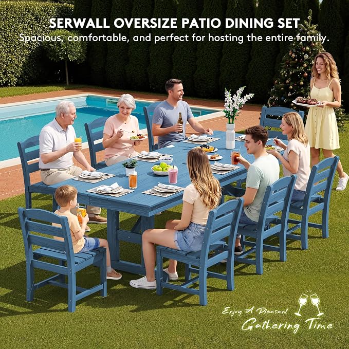 SERWALL 9 Piece Outdoor Dining Set - Image 7