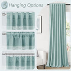 100% Blackout Linen Curtains 102 Inch Length 2 Panels Set - Image 6
