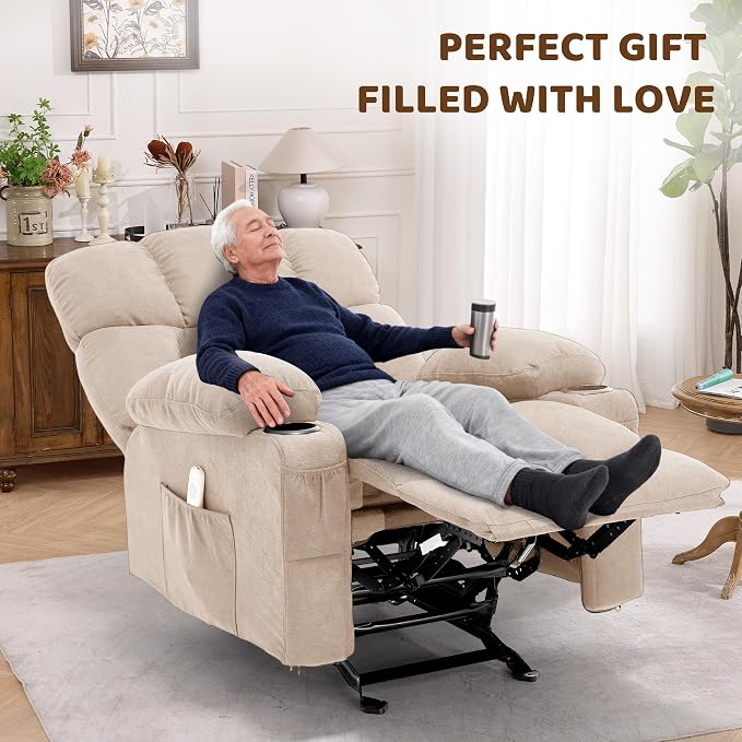 Massage Rocking Recliner Chair, Ergonomic Recliners Sofa - Image 9