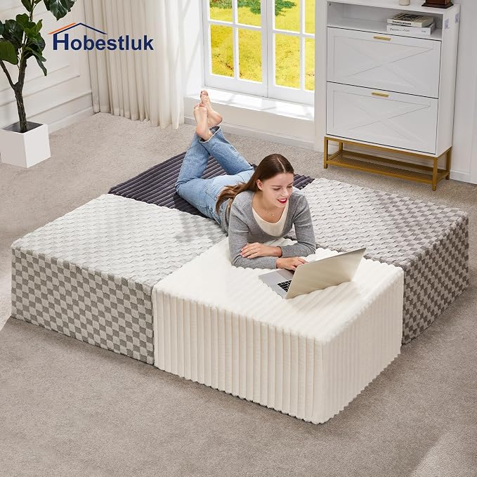 Hobestluk Rectangle Ottoman Memory Foam Footrest - Image 8