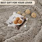 L'AGRATY Chunky Knit Throw Blanket - Image 6