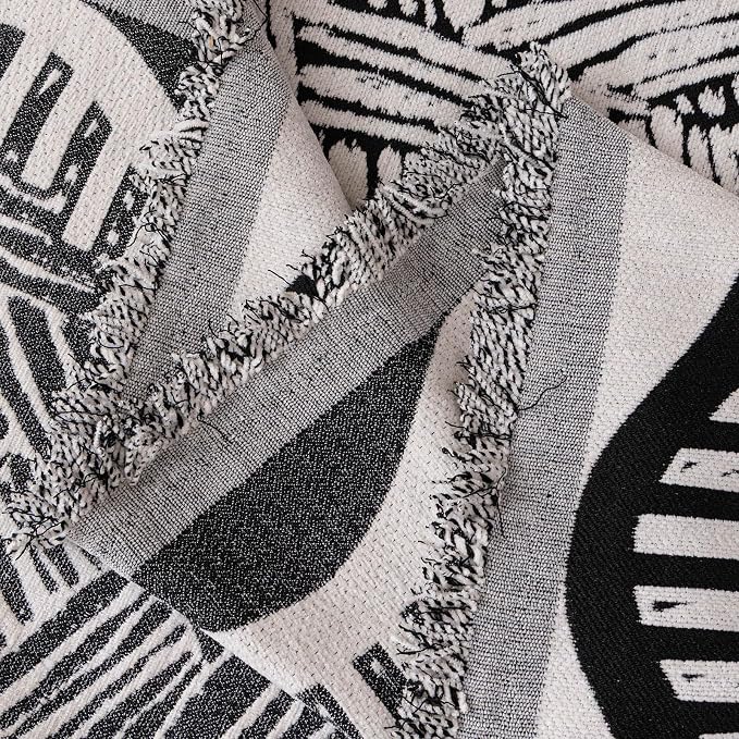 VClife Boho Couch Cover, Abstract White and Black Line Geometric Jacquard Couch - Image 8