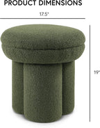 Furniture of America Rami Modern 18-inch Mushroom-Shape Upholstered Ottoman - Image 2