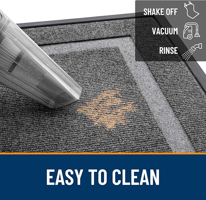 OLANLY Front Door Mat Outside 47x23, All-Season Heavy-Duty Rubber Doormat | - Image 6