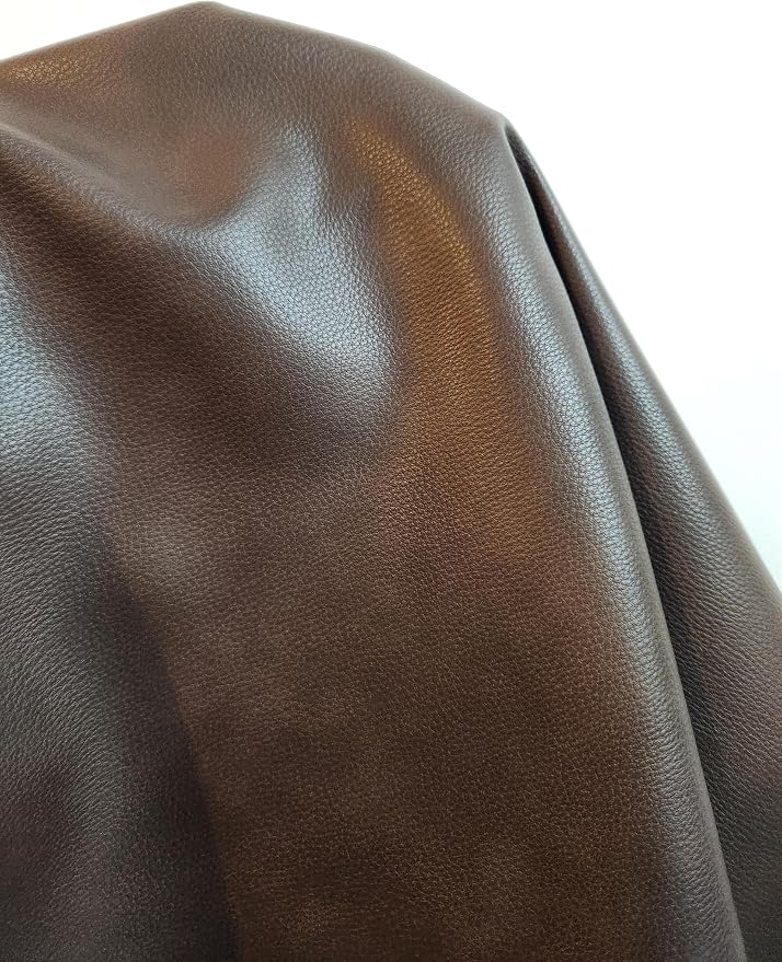 NAT Leathers | Cacao Brown Pebblegrain Soft Faux Vegan Leather PU | 5 Yards Cut - Image 9