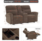MCombo 78.3" Wall Hugger Power Loveseat Recliner Sofa - Image 3
