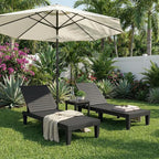 Lounge Chair Outdoor, High-Impact PP 5 Position Adjustable Tanning Chair - Image 2