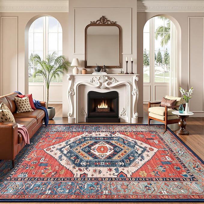 SERISSA 8x10 Washable Non Slip Boho Area Rug - Image 8