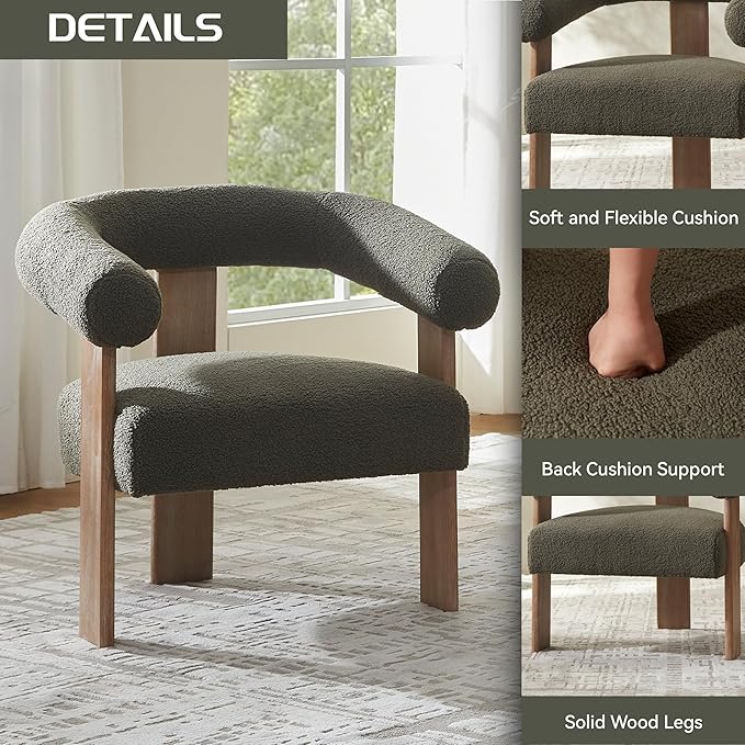 VKNOW Accent Chair Living Room Chair, Modern Upholstered Arm Chair - Image 4