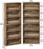 IRONCK Bookshelves and Bookcases Set of 2 Floor Standing 6 Tiers Display - Image 3