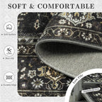 6x9 Area Rugs - Washable Vintage Retro Living Room Rug, Soft Ultra Thin Non - Image 7