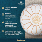 Marrakesh Gallery Genuine Leather Round Pouf Unstuffed - Image 3