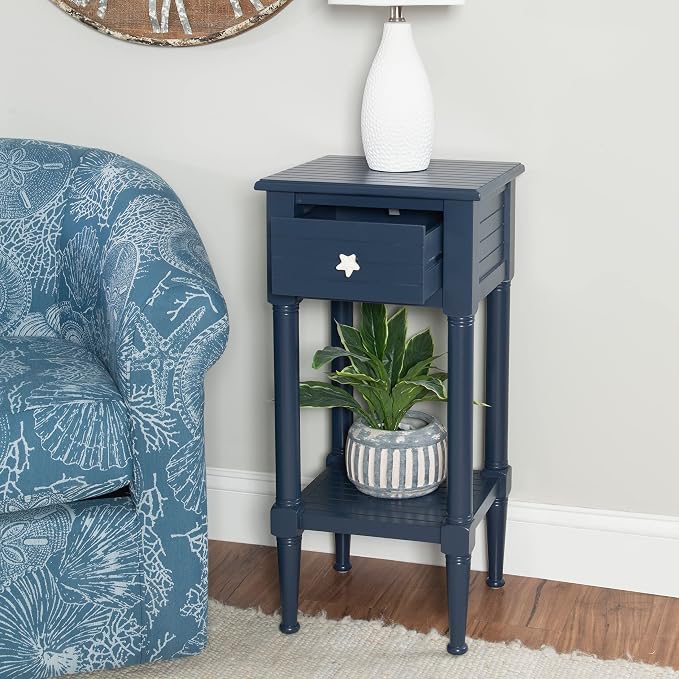 Linon Raleigh Navy Small Accent Table - Image 4