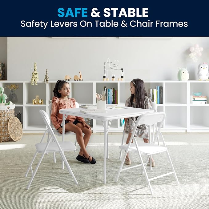 Flash Furniture Mindy Kids 5-Piece Folding Square Table and Chairs Set - Image 10