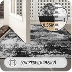 Washable 2x6 Black Runner Rug for Hallway Kitchen Entryway Non Slip | Runner - Image 6