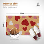 Coir Welcome Mat, Colorful Hearts, 17 x 29 in | 100% Natural Coir, Anti-Shedding - Image 2