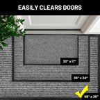 Front Door Mat, Indoor Outdoor Welcome Muddy Doormat, 48x36 Battleship Gray | - Image 4