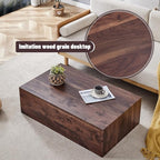 39.3'' Wood Coffee Table with Wood Grain, Rectangular Low Tables - Image 5