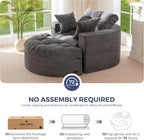 MAXYOYO Oversized Round Chaise Lounge Sofa, Upholstered Lounge Chair - Image 7