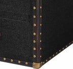 Baxton Studio Mallison Vintage Black Canvas 3-Drawer End Table - Image 9