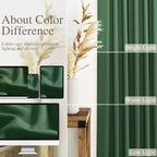 Green Boho Curtains for Bedroom Back Tab Rod Pocket Semi Sheer Linen Curtains - Image 4