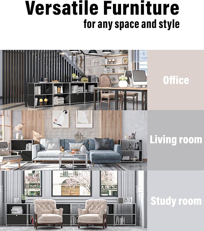 32-Inch 2-Tier Metal Bookcase, Open Shelf Storage Organizer - Image 6