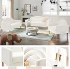 63" Small Loveseat Sofa for Small Spaces, Mid Century Modern Sofa, Linen - Image 8