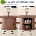 Extendable Round Dining Table for 2-4-6, 63 Inch Dining Room Kitchen Table - Image 4
