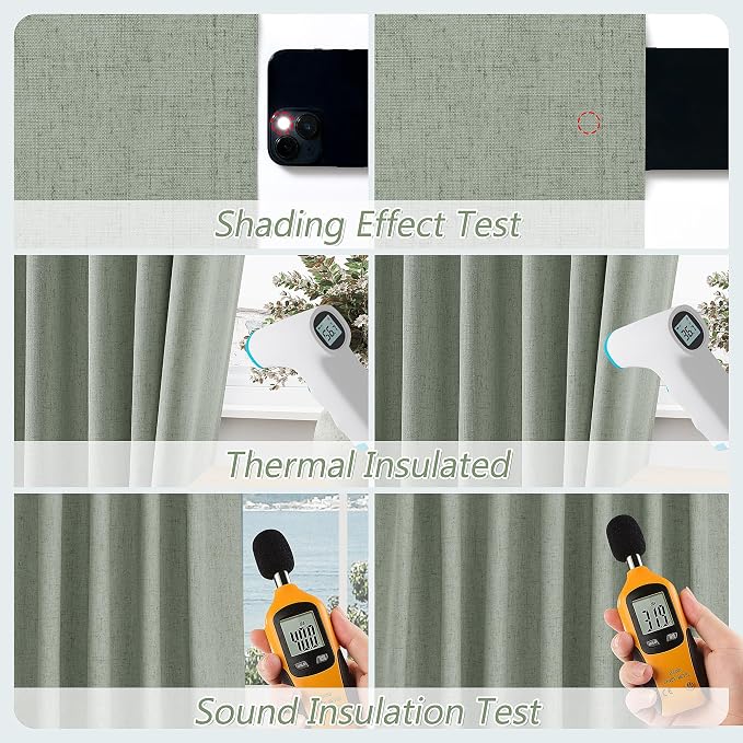100% Blackout Curtains 120 Inch Length 2 Panels Set - Image 5