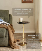 Adjustable-Height Marble Drink Table - Image 4