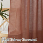 RYB HOME Light Filtering Linen Sheer Curtains 72 inch Long - Image 4