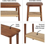 Alaterre Furniture Calais 3-Piece Solid Wood Coffee Table Set - Image 5