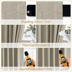 Extra Long 100% Blackout Linen Curtains - Image 5