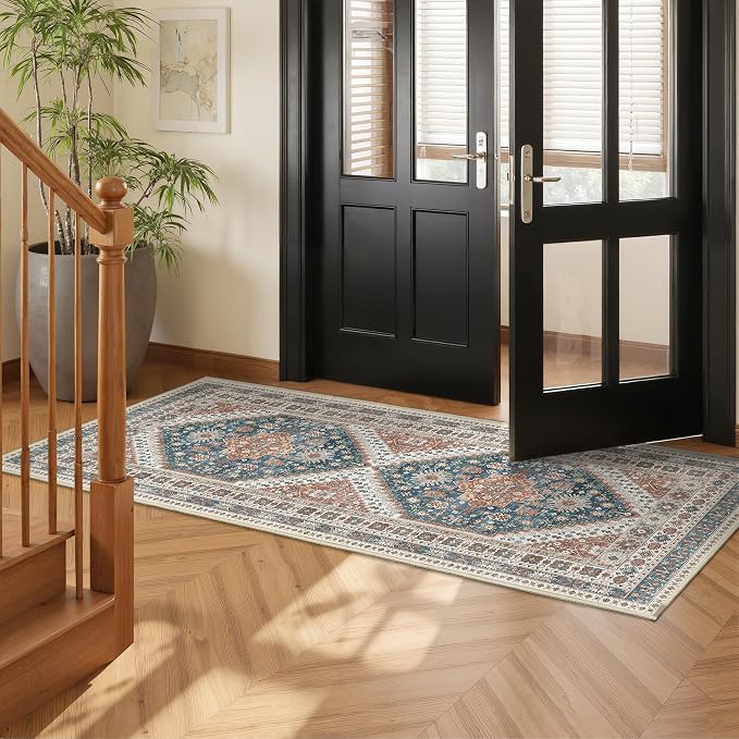 2x5 Rug Runner Non-Slip Washable Rugs by Restydon