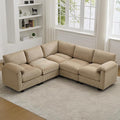 87'' V-Shaped Sectional Sofa Couch, 5-Seater Modular Couches by HATPPTO