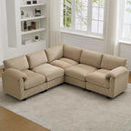 87'' V-Shaped Sectional Sofa Couch, 5-Seater Modular Couches by HATPPTO