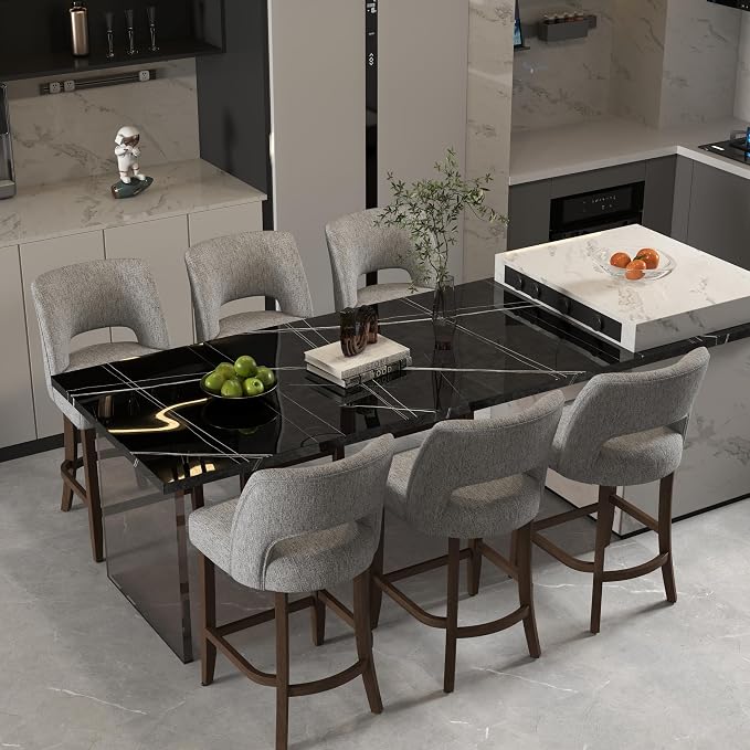VKNOW Bar Stools Set of 6, Modern Counter Stools - Image 3