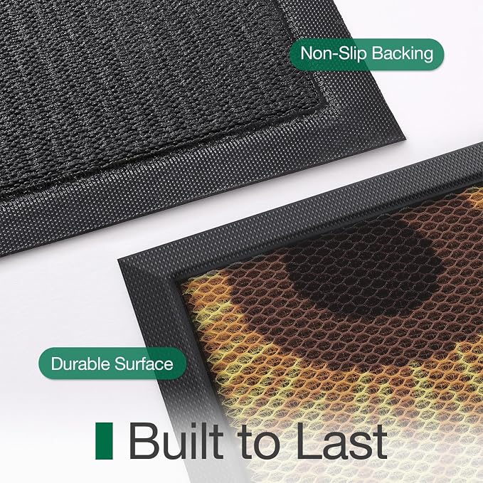 LUMI Outside Welcome Door Mat 17x30, Non-Slip Durable Rubber Easy Clean | - Image 8