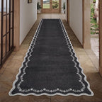 GarveeHome 2.5x8 Scalloped Washable Runner Rug Non Slip Hallway Kitchen Rug | - Image 4