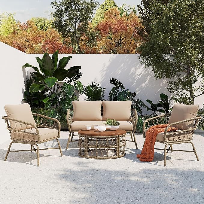 VilroCaz Bohemia-Inspired 4-Person Outdoor Seating Group by VilroCaz