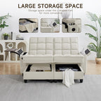 70.9" Chaise Lounge Chair Indoor, Oversized Boucle Upholstered Sofa Bed - Image 3