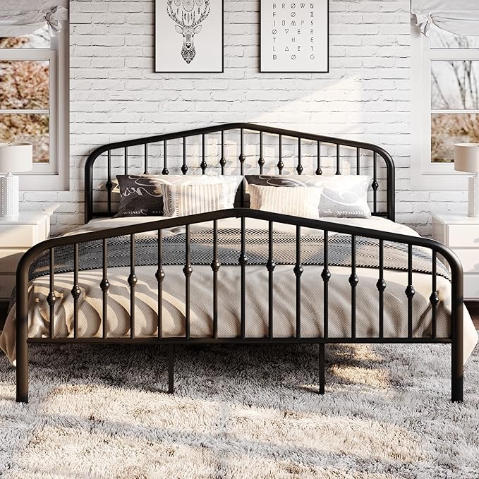 SHA CERLIN King Size Metal Platform Bed Frame - Image 3
