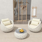TWT 5-Piece Aluminum Patio Furniture Set, Olefin Armchairs - Image 9