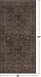 Washable 3x6 Runner Rug for Entryway, Dark Brown Boho Large Kitchen Rug - Image 2