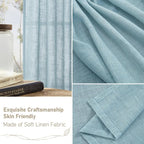 Stone Blue 72 inch Linen Textured Curtains - Image 6