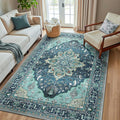 RELEANY Washable Area Rug, Teal | Non-Slip, Water Repellent, Pet Friendly by RELEANY